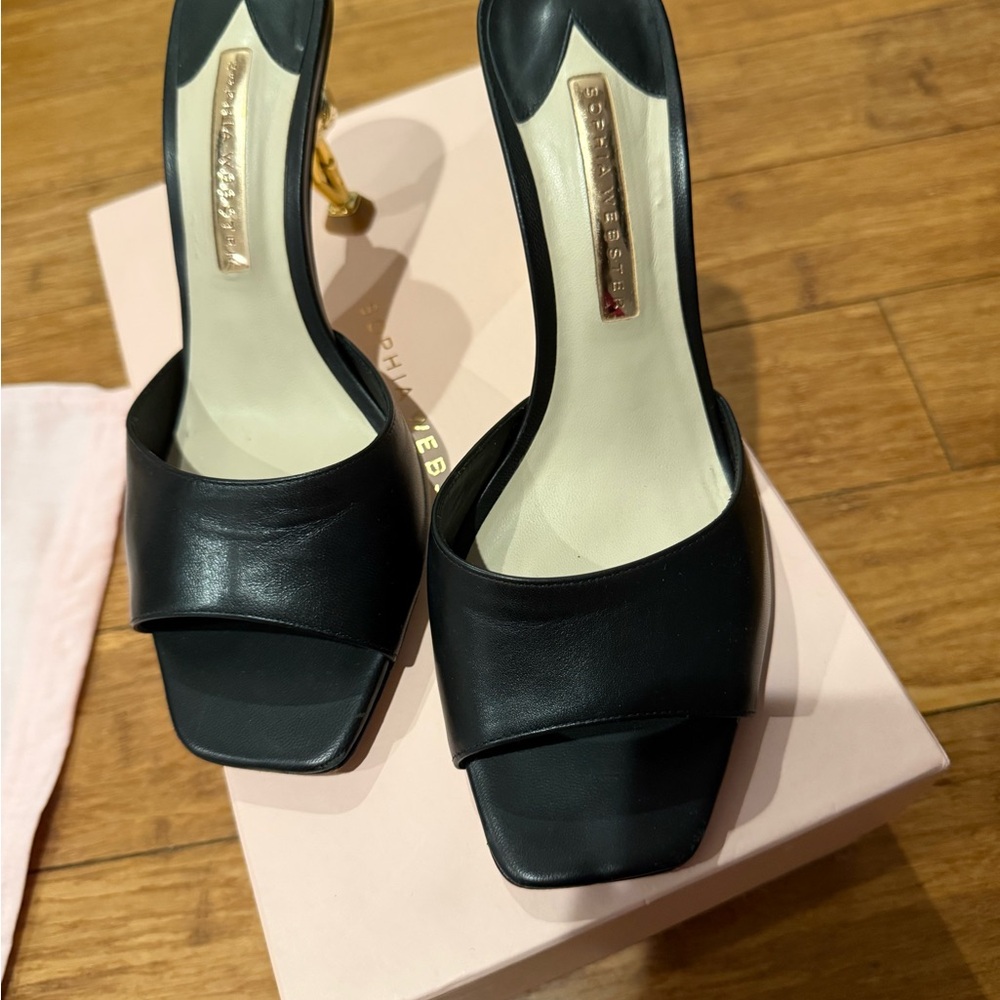 Sophia Webster Flo Flamingo Mid Mule Black— 40 (9.5) Women's Shoes - Picture 3 of 11